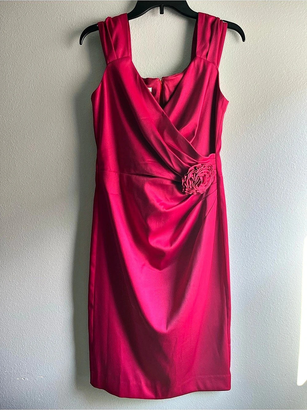 London Times Draped Mini Dress in Pink Size 10 Like New